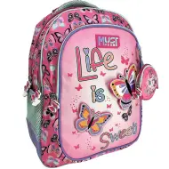 Luna: Zaino scolastico Must Team con farfalle, angoli arrotondati, 3 scomparti, 32x18x43 cm