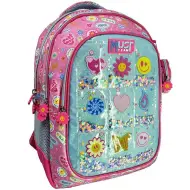 Luna: Zaino scolastico Must Team good vibes con motivo smiley, arrotondato, a 3 scomparti, 32x18x43 cm