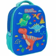 Luna: Zaino scolastico arrotondato a scomparto singolo con motivo di dinosauro 26x10x32cm
