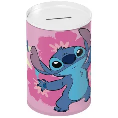 Luna: salvadanaio cilindrico in metallo con motivo Disney Stitch 10x15 cm
