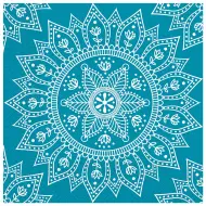 Mandala blu-bianco tovagliolo di carta a 2 strati confezione da 20 pezzi
