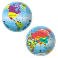 Mappamondo BioBall palla di gomma 23cm - Mondo Toys