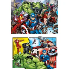 Marvel Avengers Supercolor 2 in 1 puzzle 2x60 pezzi - Clementoni immagine 2