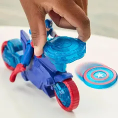 Marvel: Capitan America con moto e lanciatore di scudo - Hasbro immagine 4
