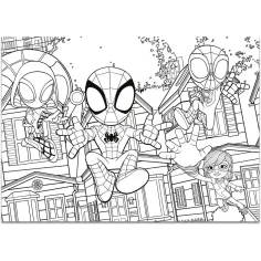 Marvel Spidey 2 in 1 maxi puzzle 4x48 pezzi e album da colorare 35x25cm - Lisciani immagine 2