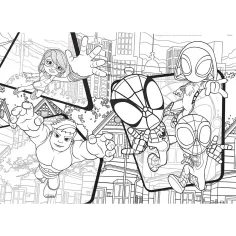 Marvel Spidey 2 in 1 maxi puzzle da 24 pezzi e album da colorare 70x50cm - Lisciani immagine 2