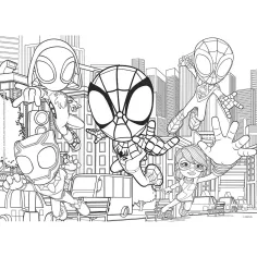 Marvel Spidey 2 in 1 puzzle da 24 pezzi e album da colorare 35x25 cm - Lisciani immagine 2
