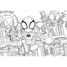 Marvel Spidey e la sua squadra 2 in 1 puzzle da 24 pezzi e libro da colorare 50x35 cm - Lisciani immagine 2