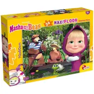 Masha e Orso 2 in 1 maxi puzzle da pavimento da 24 pezzi e libro da colorare 70x50cm - Lisciani