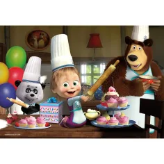 Masha e Orso cottura di muffin puzzle da 24 pezzi 50x35cm - Lisciani immagine 2