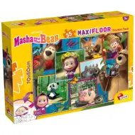 Masha e Orso immagini 2 in 1 maxi puzzle da pavimento da 35 pezzi e album da colorare 70x50 cm - Lisciani