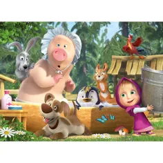 Masha e l’orso bagno puzzle maxi da pavimento 24 pezzi 70x50cm - Lisciani immagine 2