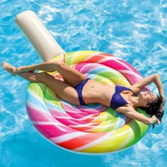 Materassino gonfiabile a forma di lecca-lecca colorato 208x135cm - Intex immagine 3