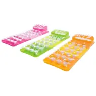 Materasso con poggiatesta e bicchieri colorati con poggiatesta in 3 varianti - Intex