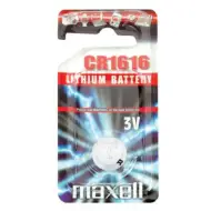 Maxell: Batteria a bottone al litio alcalino CR1616 confezionata in blister da 1 pezzo