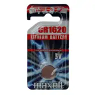 Maxell: Batteria a bottone al litio alcalino CR1620 confezionata in blister da 1 pezzo