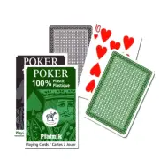Mazzo di carte da poker in plastica 1x55 carte in versione marrone-verde - Piatnik