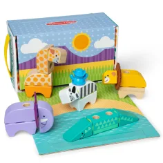 Melissa & Doug: Blockables - Set di gioco in legno con animali della savana - Spin Master immagine 3