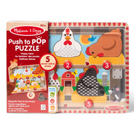 Melissa &amp; Doug Push to Pop Puzzle – Galline felici puzzle educativo in legno - Spin Master