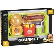Menù gourmet da fast food con vassoio
