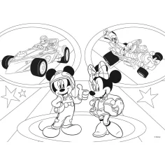 Mickey Mouse 2 in 1 maxi puzzle da 24 pezzi e album da colorare 70x50 cm - Lisciani immagine 2