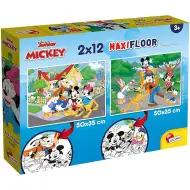 Mickey Mouse 2 in 1 maxi puzzle da 2x12 pezzi e album da colorare - Lisciani