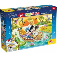 Mickey Mouse 2 in 1 maxi puzzle e libro da colorare da 60 pezzi, 70x50 cm - Lisciani
