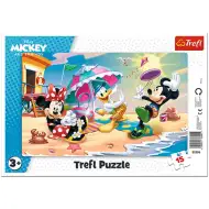 Mickey Mouse Divertimento sulla spiaggia puzzle incorniciato 15 pezzi - Trefl