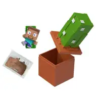 Minecraft Reveal minifigura con contenitore - Cactus - Mattel