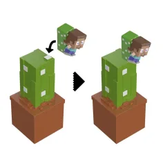 Minecraft Reveal minifigura con contenitore - Cactus - Mattel immagine 4