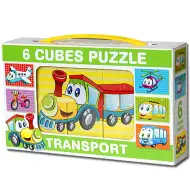 Mini cubi di fiabe con veicoli allegri 6 pezzi - D-toys