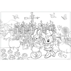 Minnie Mouse 2 in 1 maxi puzzle da 150 pezzi e libro da colorare 70x50 cm - Lisciani immagine 2