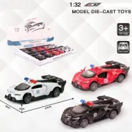 Modellino dauto in metallo a retrocarica della polizia Bugatti in diverse varianti 1/32