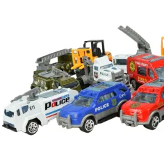 Modello di Auto: Set di veicoli di servizio pubblico da 16 pezzi, inclusi ambulanza, vigili del fuoco, militari e macchine da lavoro immagine 10