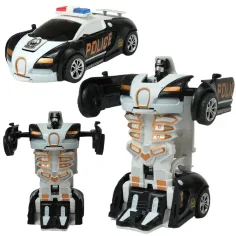 Modello di auto: Bugatti Veyron auto della polizia a volano trasformabile in robot, disponibile in diverse varianti, 13 cm, 1 pezzo immagine 2