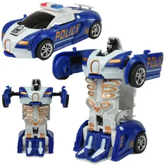 Modello di auto: Bugatti Veyron auto della polizia a volano trasformabile in robot, disponibile in diverse varianti, 13 cm, 1 pezzo immagine 3