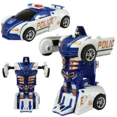 Modello di auto: Bugatti Veyron auto della polizia a volano trasformabile in robot, disponibile in diverse varianti, 13 cm, 1 pezzo immagine 4