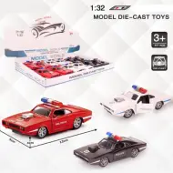 Modello di auto in metallo a retrocarica della polizia Muscle Car in diverse varianti 1/32