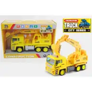 Modello di camion con escavatore giallo da 27 cm