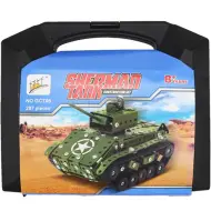 Modello di carro armato Sherman gioco di costruzione in metallo set da 287 pezzi in valigetta