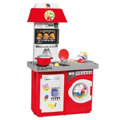 Molto: Cucina giocattolo rossa set da 14 pezzi 27x57x97cm immagine 2
