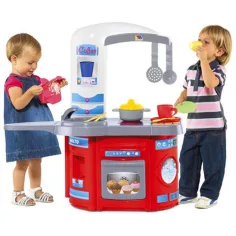 Molto: La mia prima cucina giocattolo rossa set da 12 pezzi 65x27x68cm immagine 2