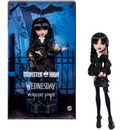 Monster High x Wednesday – bambola di Wednesday Addams con accessori – Mattel