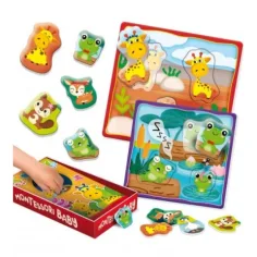 Montessori: Scatola Baby puzzle ad incastro per lo sviluppo delle abilità - Animali immagine 2