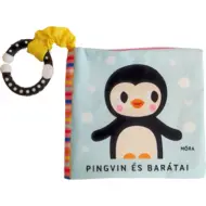 Móra: Libro di stoffa frusciante "Pinguino e amici" con massaggiagengive