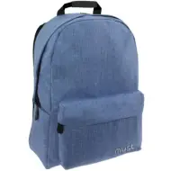 Must: Zaino Monochrome Blu Jeans, zaino scolastico 32x17x42cm