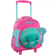 Must: Zaino scolastico a forma di elefante 3D con due scomparti, zaino con manico telescopico 27x10x31cm