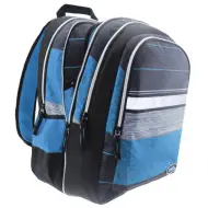 Must: Zaino scolastico a quattro scomparti 2 in 1 blu-nero, 47x25x33cm