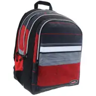 Must: Zaino scolastico a quattro scomparti 2 in 1 rosso-nero, 47x25x33cm