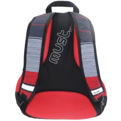 Must: Zaino scolastico a quattro scomparti 2 in 1 rosso-nero, 47x25x33cm immagine 2